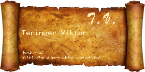 Teringer Viktor névjegykártya